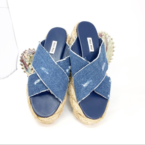 🚨SOLD🚨Miu Miu Crisscross Espadrilles Sandals - Picture 4 of 8